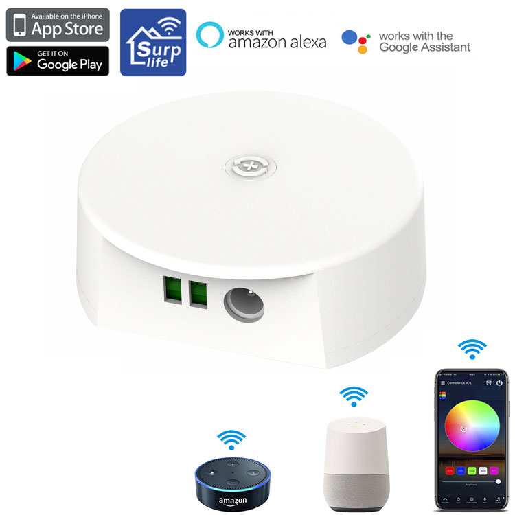 DC12/24V WiFi Amazon Alexa Google Home RGBWW LED Controller,5 Channels Control 4A/5CH,Timer Music Group Sync Controller, Apply to 5in1 RGBWW LED Strip Light